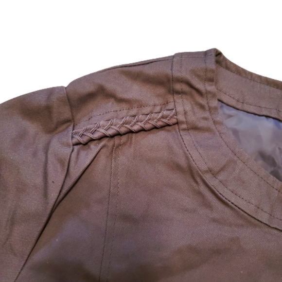 MED. BROWN ☆ CROPPED ☆ ZIP FRONT JACKET ☆ 1X ☆ NWOT - Picture 4 of 12